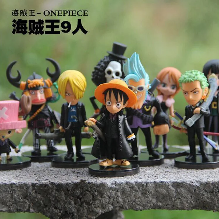 Аниме One Piece Good PVC 9 видов стилей черный костюм экшн фигурка мини Робин Луффи Зоро