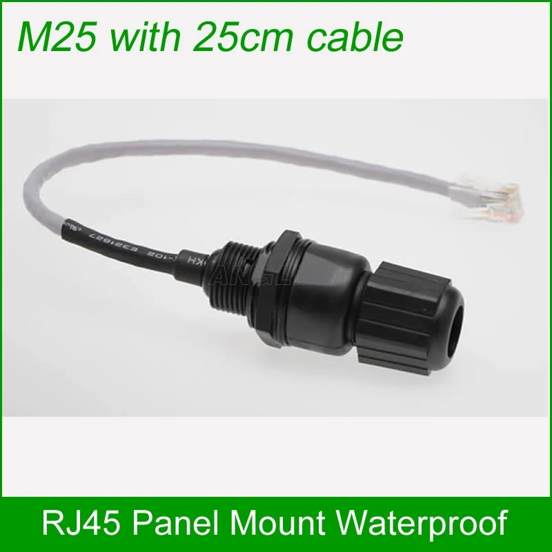 Соединитель M25 RJ45 с кабелем 25 см водонепроницаемый адаптер Ethernet крепление на