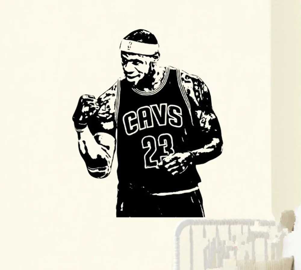 

High Quality MVP LEBRON JAMES NO.23 CAVS Basketball Wall Sticker Home Decor Decal for Boy's Room Gift Large Vinyl Mural