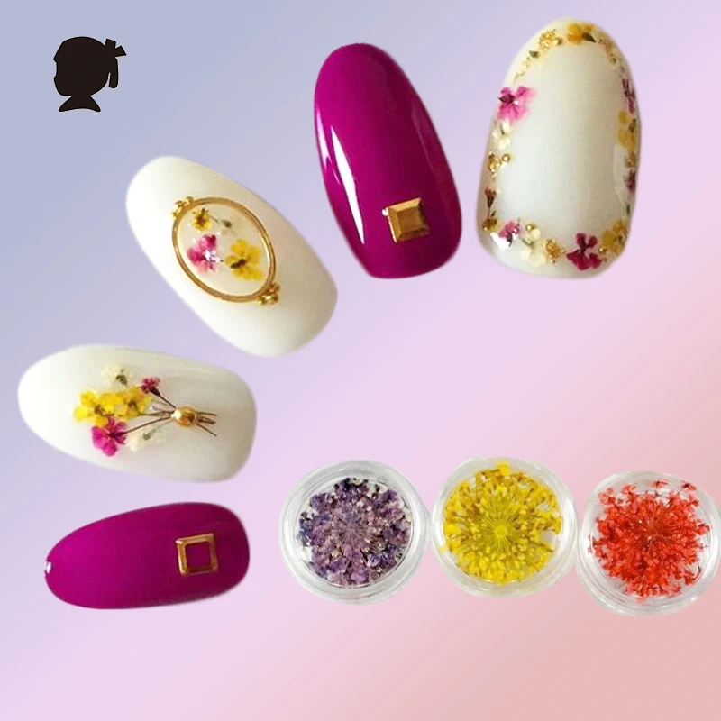 12 цветов прессованные цветы для ногтей японский дизайн натуральные ногти|japanese
