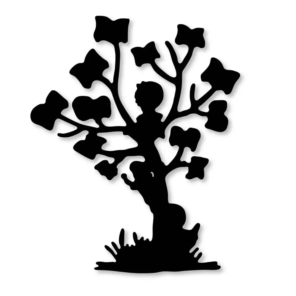 Ufurty металлические режущие штампы мальчик сидит на дереве новые для скрапбукинга