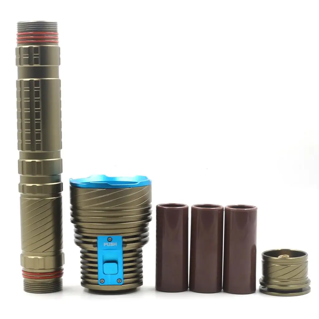 Online Profesional Ultra Potente XM-L T6 LED 9 * Salto De La Linterna De La Antorcha 8000 Lúmenes De Luz De Lámpara 200 Submarino Medidor De Batería 3x26650