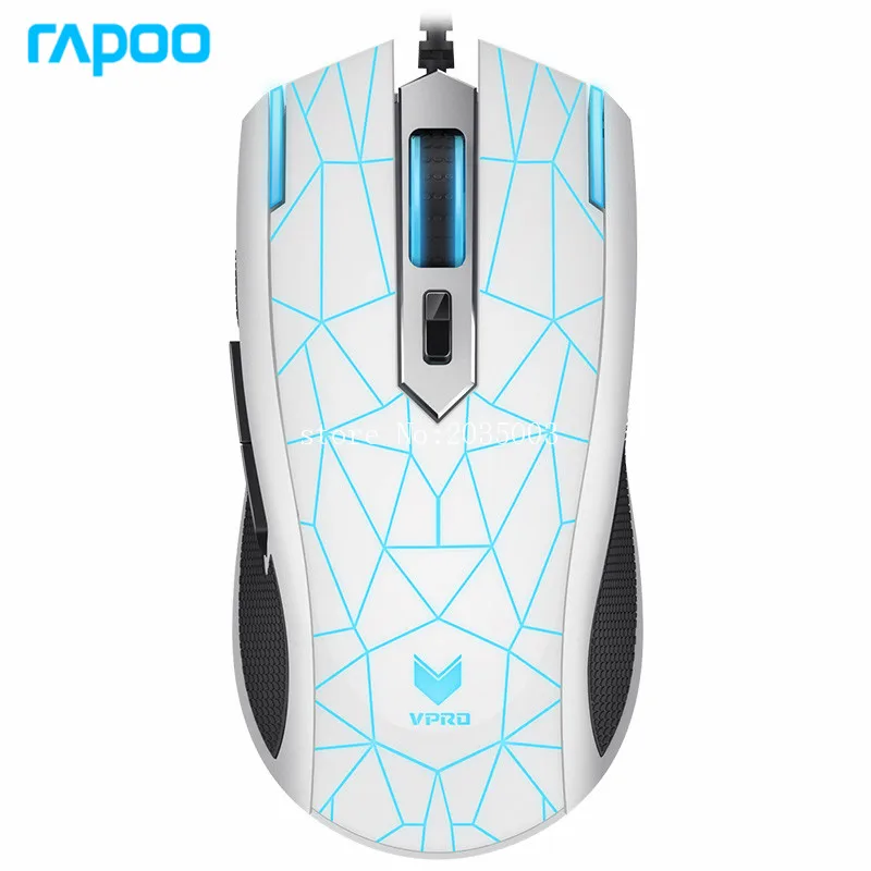 Rapoo V13 игры мыши 6 кнопок USB проводной светодио дный Подсветка оптическая Мышь для