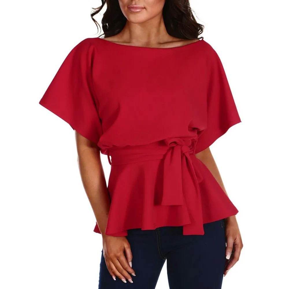 SAGACEC Женские топы и блузки сексуальные 2019 женские летние с рукавом летучая мышь OL