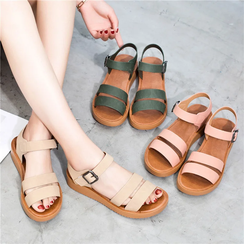 Новинка 2019 г. летние женские повседневные с пряжкой сандалии на платформе