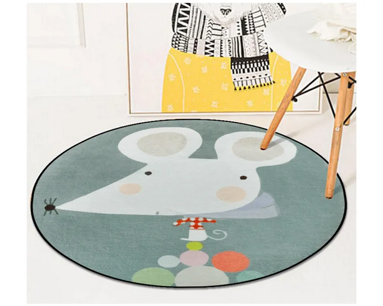 Cartoon Animal Kids Room Play Tents Carpet Owl/Cat/Baby Bedroom Anti-skid Crawling Carpets Living Room Coffee Table Floor Mats