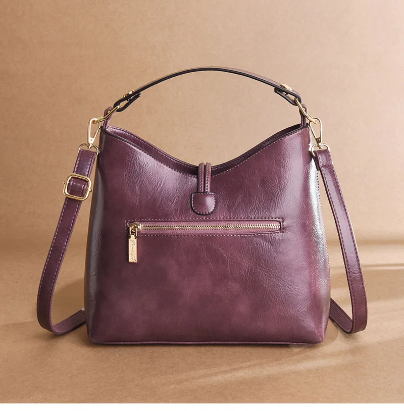 Rodful Винтаж Сумка для женщин масла кожа ведро женские сумочки дамы Ретро crossbody