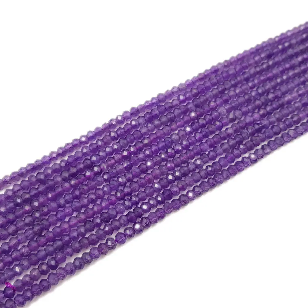 Природный камень хорошие аметисты 2x3 мм граненая форма Абака Сделай Сам