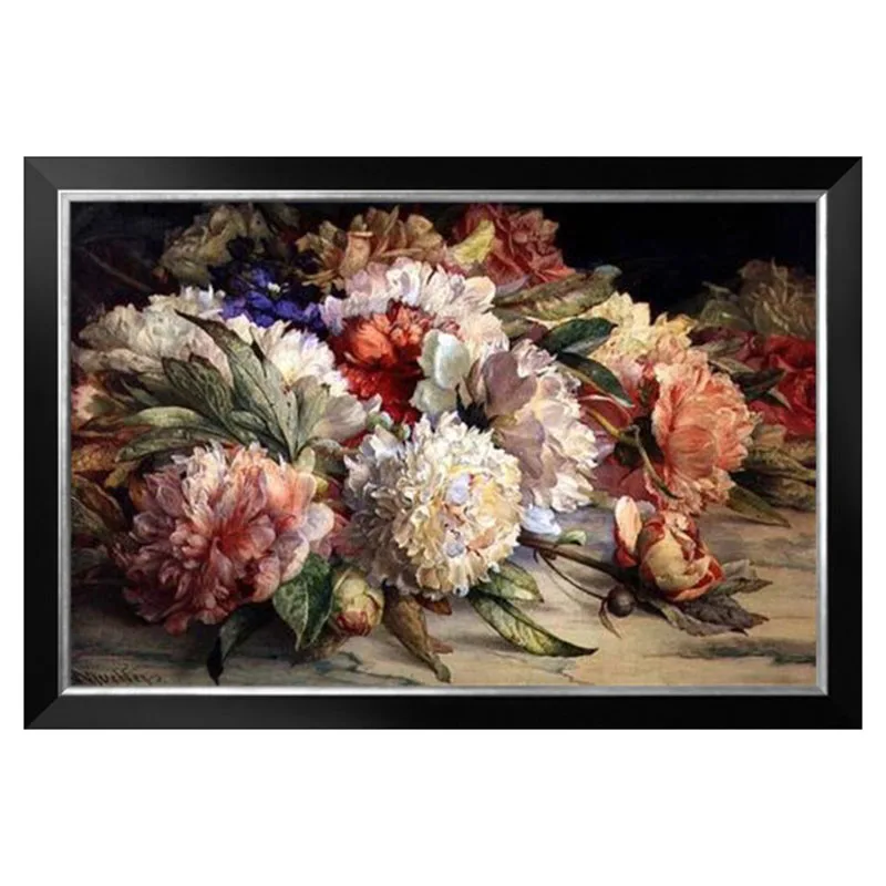 

Golden Panno,Needlework,Embroidery,DIY Floral Painting,Cross stitch,kits,14ct Peonies flower Cross-stitch,Sets For Embroidery