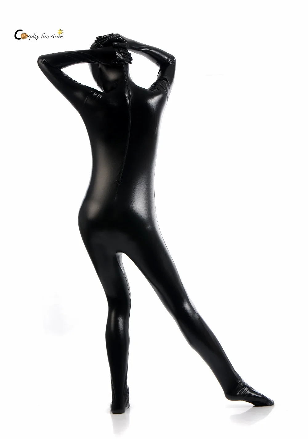 2018 Бесплатная доставка боди металлик блестящий черный женский комбинезон футы