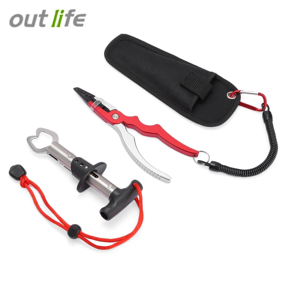 Outlife FG-1021 рыболовные плоскогубцы из нержавеющей стали, захват для рыбы, зажим для губ, крючок для удаления с захватом для рыбы, рыболовные принадлежности