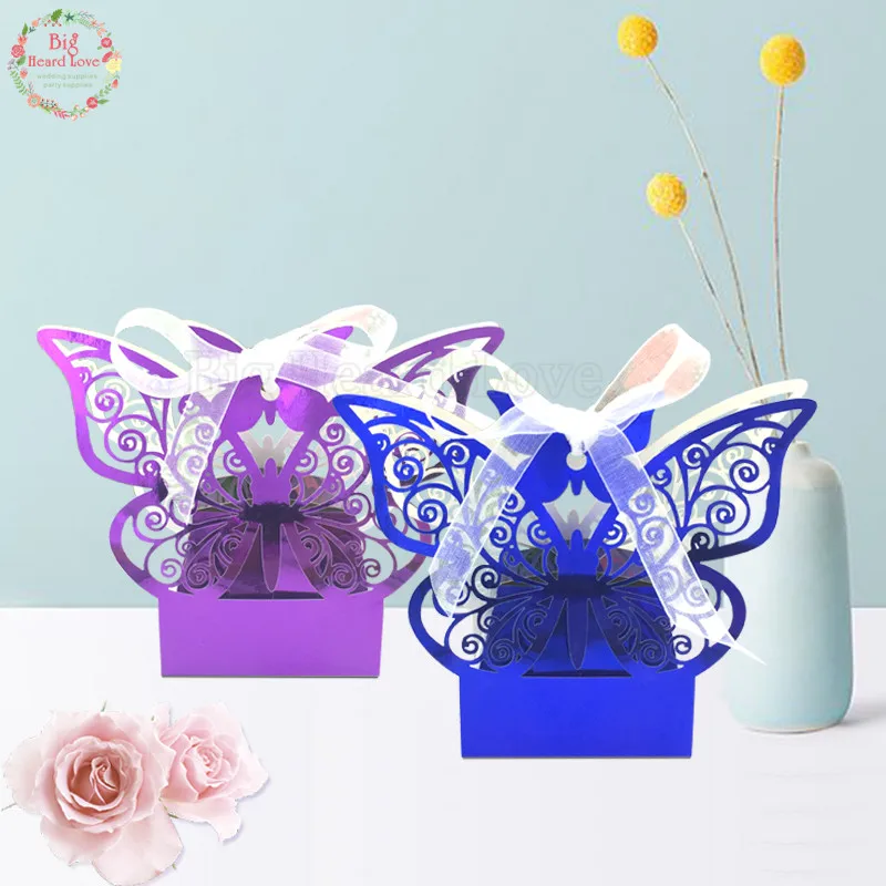 50 шт. свадебная коробка с бабочками для конфет | Дом и сад