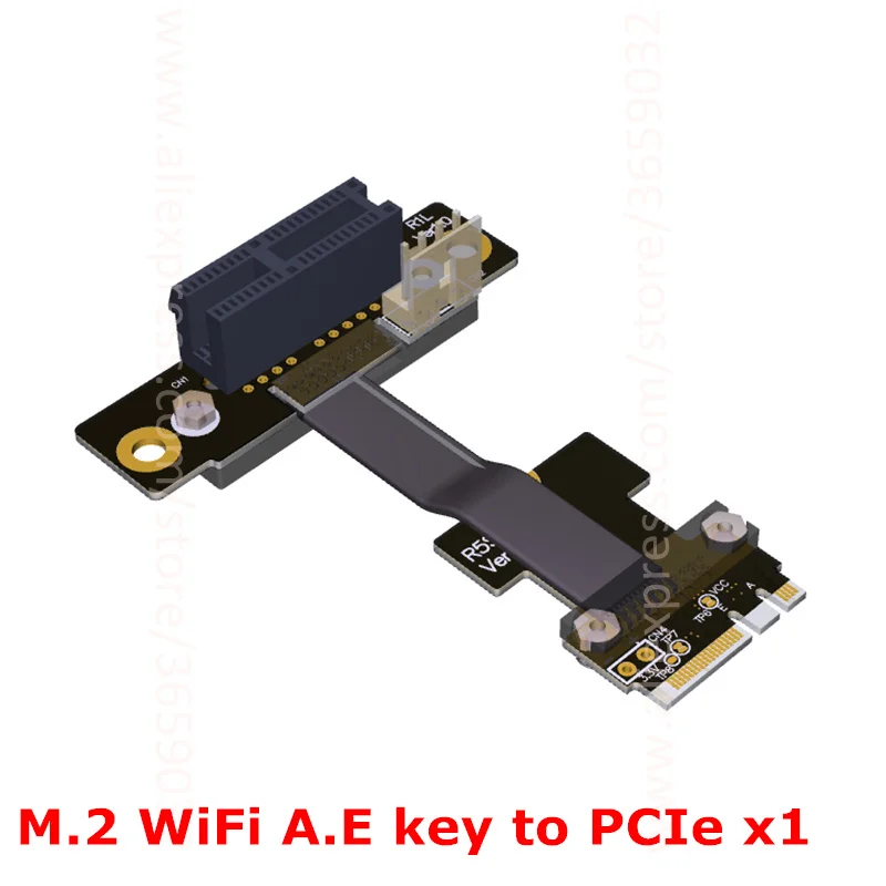 Адаптер переходник с углом M.2 Wi Fi A E + на PCIe 1x карта расширения Gen 3 0 кабель ключ A.E m2
