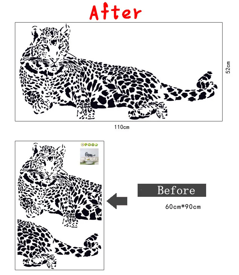 Новый дизайн виниловые наклейки на стену леопардовая пантера украшение для дома