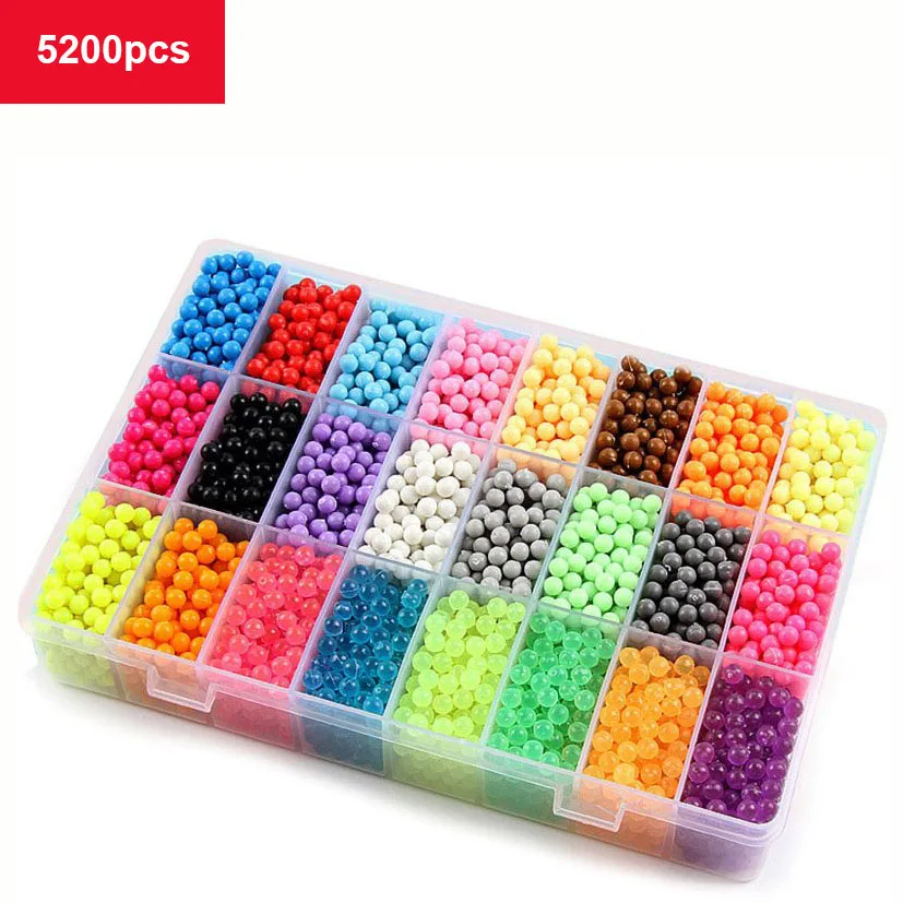6000 шт DIY Магия Аква-бусины формы в виде животного рукой решений 3D головоломки для детей развивающие Аква-бусины игрушки для детей заклинание пополнить - Цвет: Only beans 5200Pcs