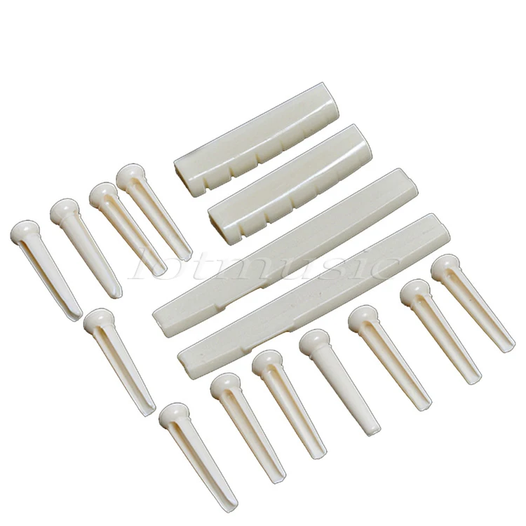 2 компл. акустическая гитара мост-пен / седло гайки пластиковые дешевые | Спорт и