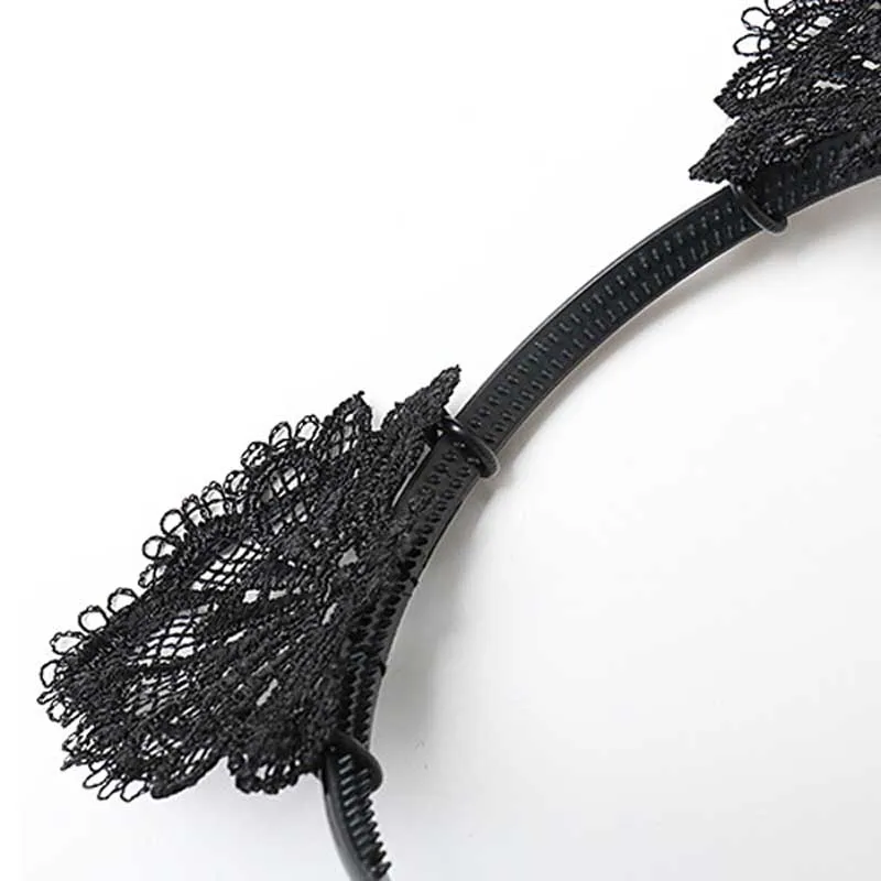 Женская Кружевная повязка на голову с кошачьими ушками|fashion hair accessories|hair accessorieshair