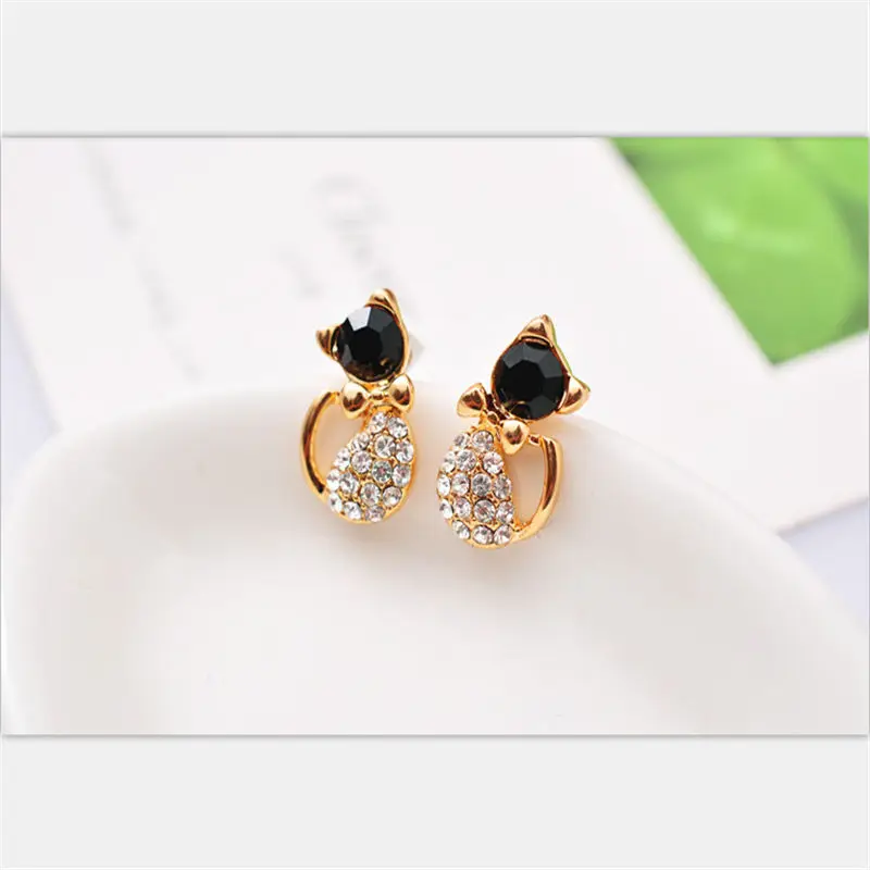 Классические ювелирные изделия большие серьги гвоздики с кристаллами женские