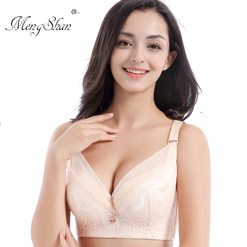 Женские бюстгальтеры с большими чашками MengShan регулируемой чашкой без капель
