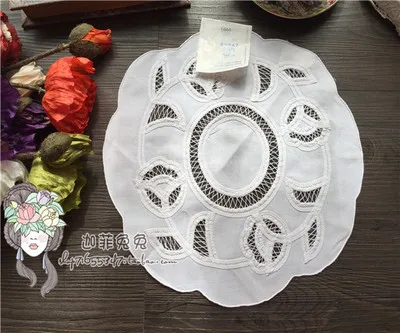 30x30cm white 12 шт./Дюжина белых круглых и прямоугольных форм VGOLSUN Европейский стиль хлопок винтажные battenberg расшитые коврики и подушечки с размером 30x30 см - Цвет: 30x30cm white