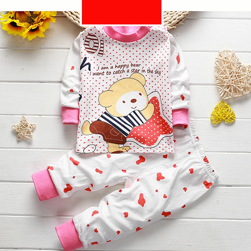

Cartoon Animal Cotton Winter Pajamas Kids Boys Girls Overalls Children Autumn Pajamas Clothing Sleepwear Suit Set Long Sleeve