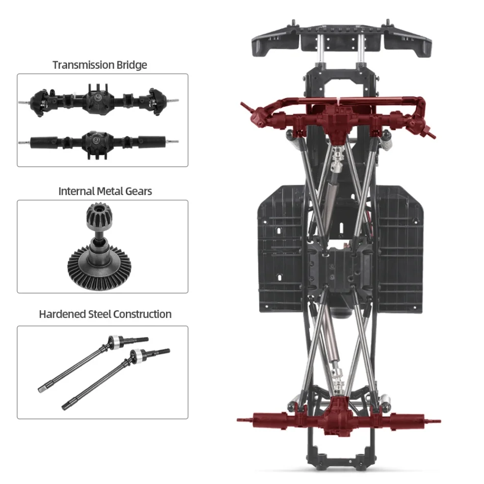 Рама шасси AUSTAR на колесную базу 313 мм для моделей 1/10 AXIAL SCX10 II 90046 90047 RC Crawler