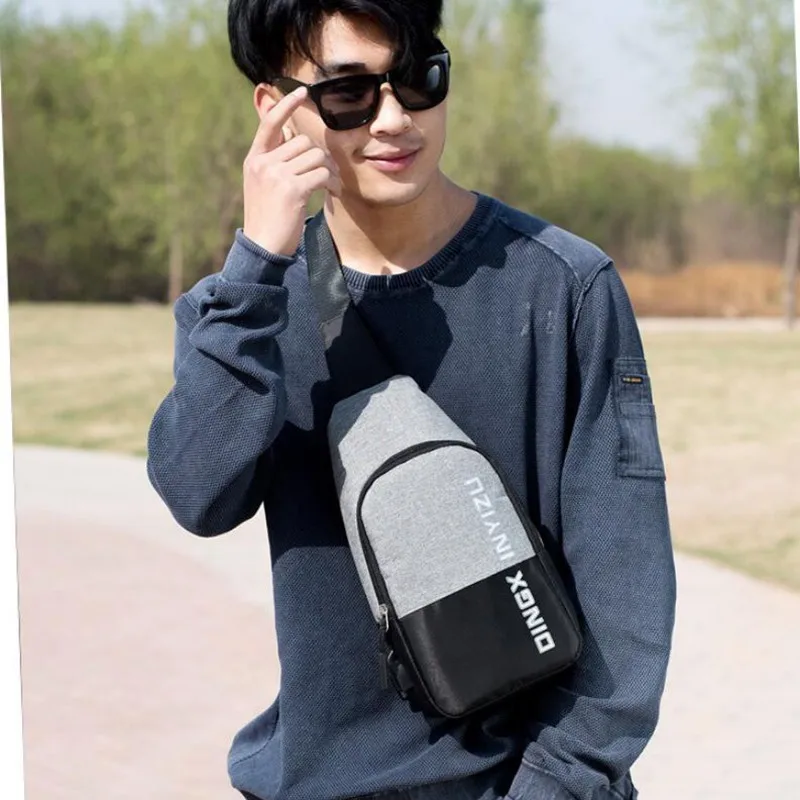 Мужской умный рюкзак с зарядкой через usb водонепроницаемые сумки на одно плечо