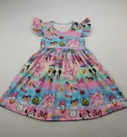 Лидер продаж милое платье с Минни Маус для девочек рукавами-крылышками