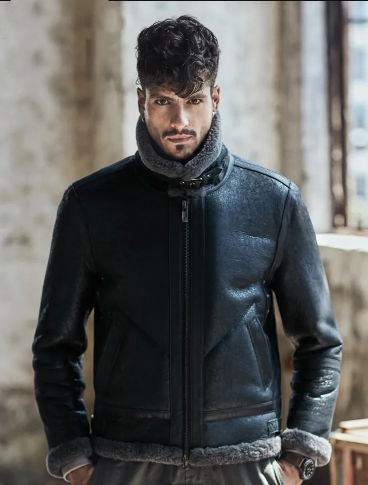 Мужская Короткая кожаная куртка коричневая из натуральной кожи утепленная