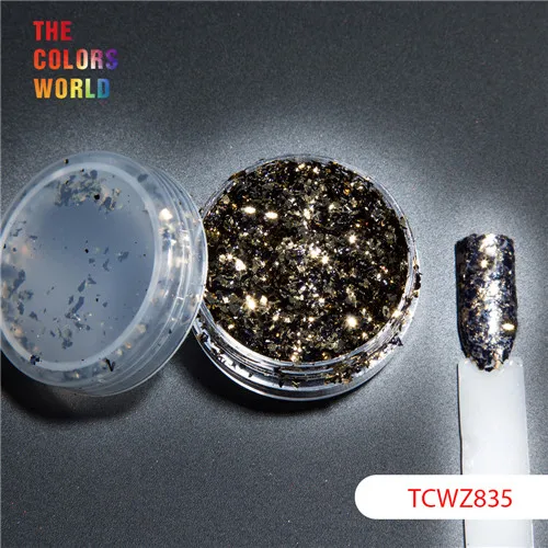 TCT-039, цветные чешуйки, металлический блеск, волшебное зеркало, фольга для ногтей, Гель-лак для ногтей, украшения для ногтей, боди-арт, украшения - Цвет: TCWZ835  5g