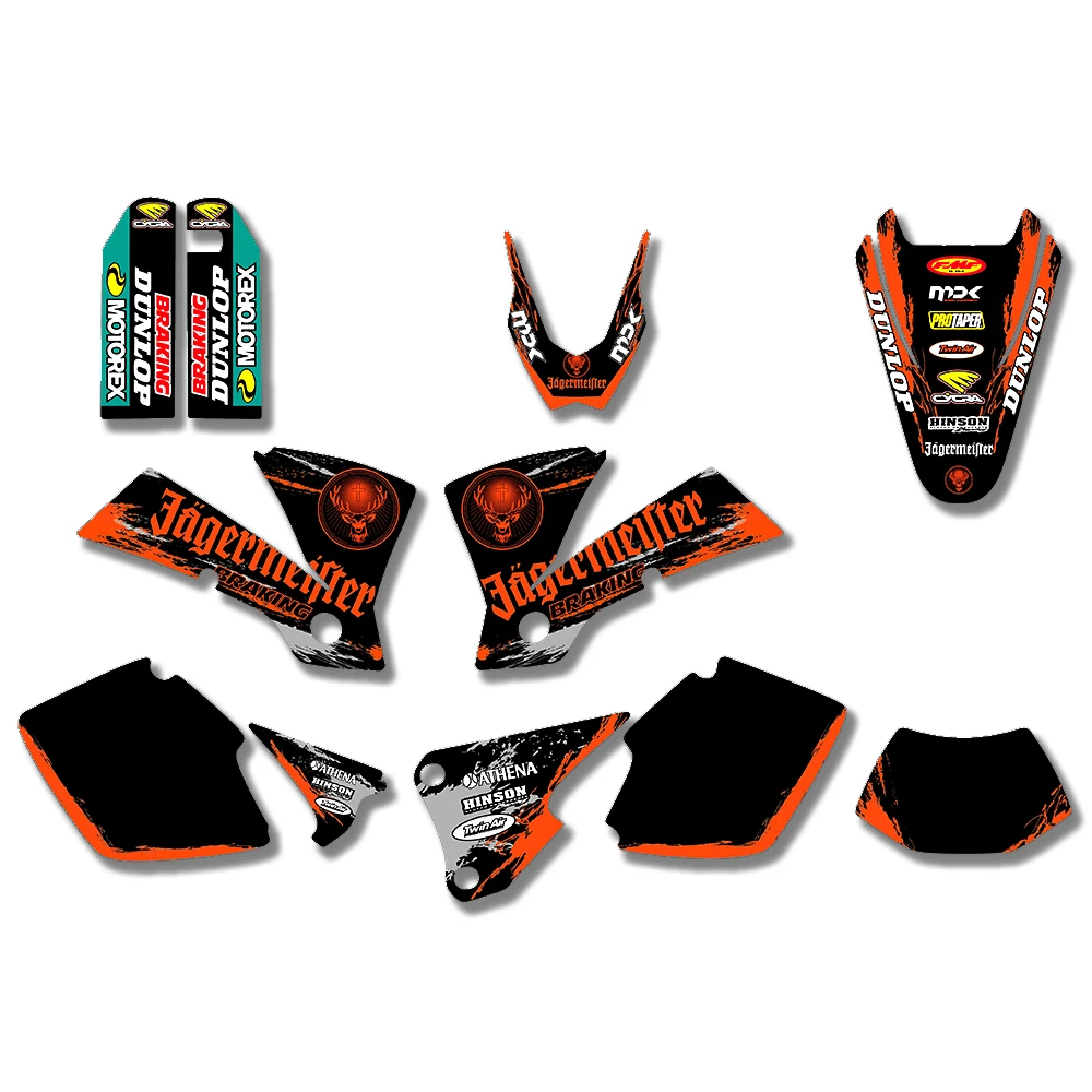 Графические и Фоновые наклейки для мотоциклетной команды KTM EXC 125 200 250 300 400 450 525