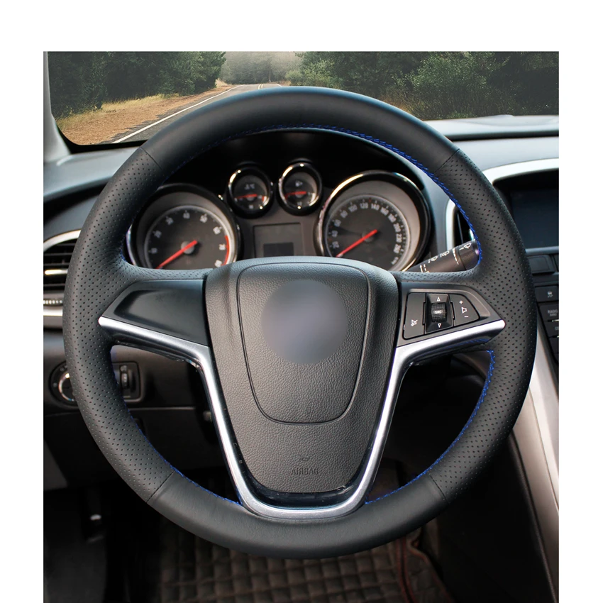 Ручной сшитый чехол из искусственной кожи для рулевого колеса Buick Excelle XT GT Encore Opel Mokka