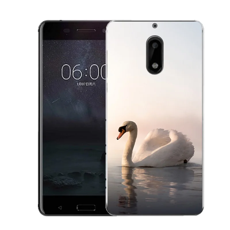 Qmswei Мягкий ТПУ чехол для телефона nokia3 nokia5 nokia6 nokia8 N540 N535 ясно животных волка Лебедь