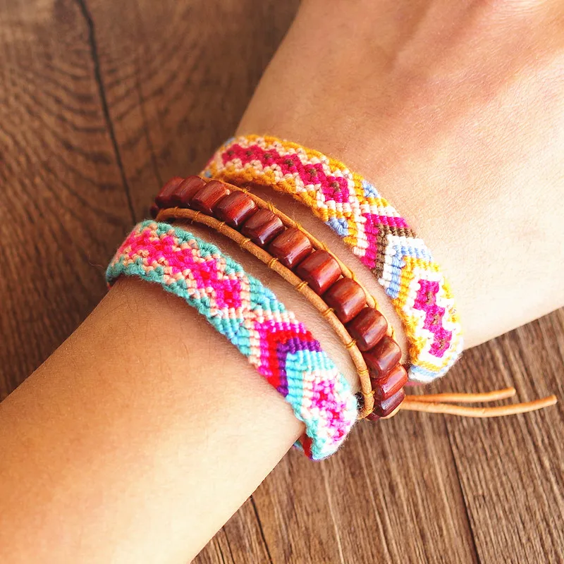 3 шт./компл. модные ювелирные изделия ручной работы из красного дерева бисерные