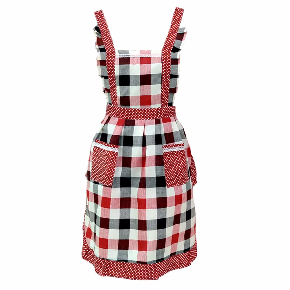 

Apron kitchen 2019TOP Women Lady Restaurant Home Kitchen For Pocket Cooking Cotton Apron Bib G90527