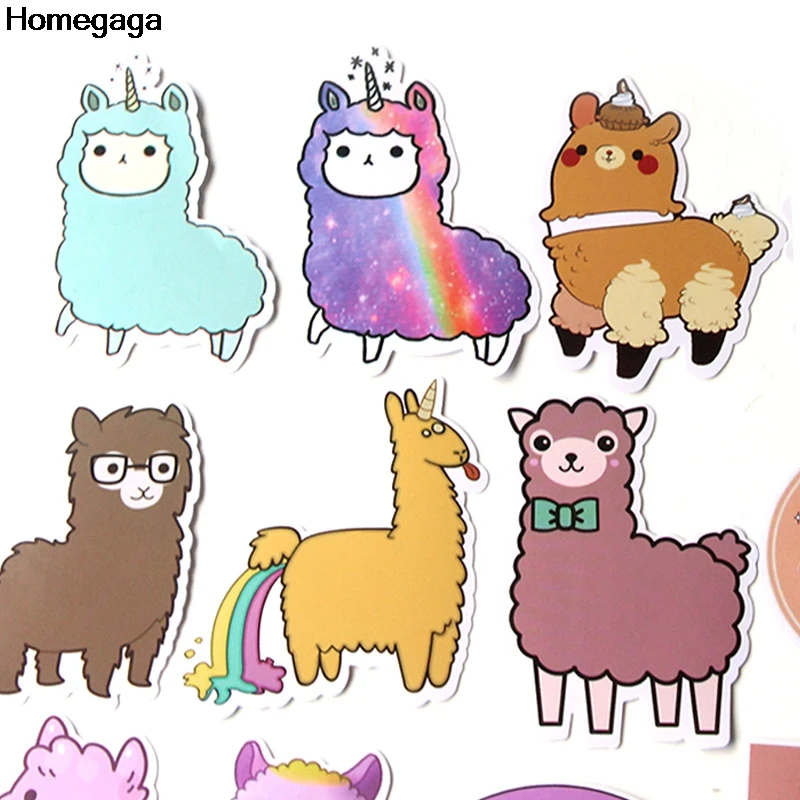 Homegaga 18 шт. лама Альпака детская игрушка наклейка для DIY Скрапбукинг багаж ноутбук скейтборд телефон трафарет Водонепроницаемая наклейка D2080