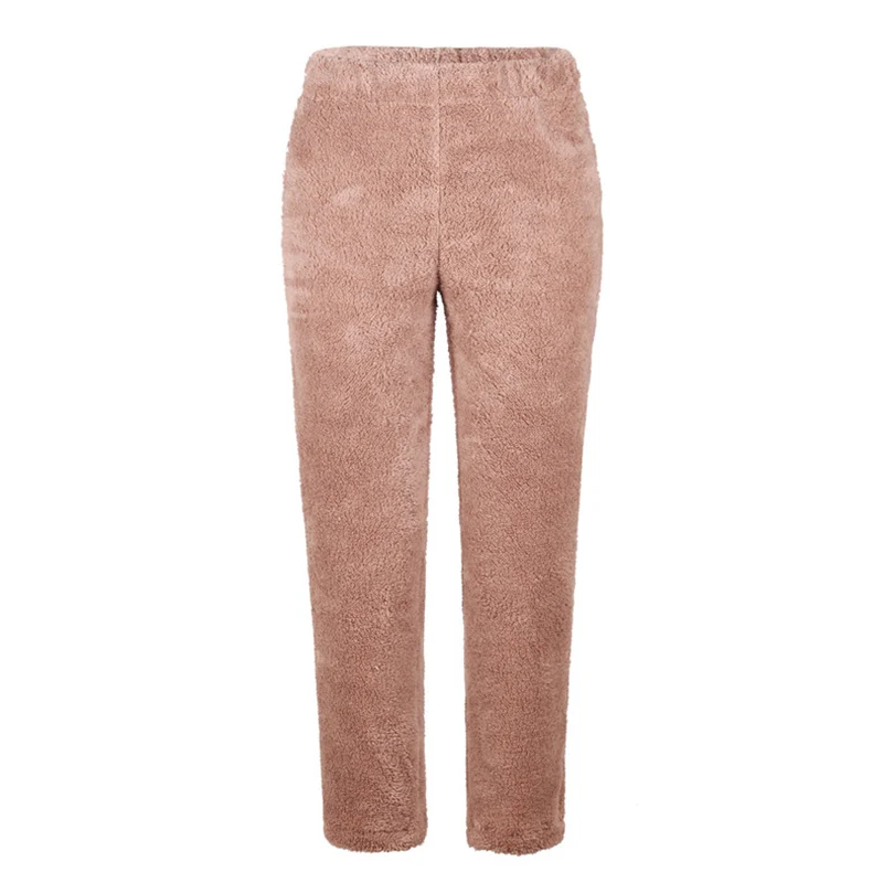 Pink Женские меховые теплые леггинсы для фитнеса, зимние эластичные леггинсы из плюша и флиса, женские спортивные бархатные леггинсы размера плюс, леггинсы - Цвет: Pink