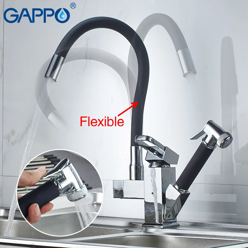 

Кухонный Смеситель Gappo, вращающийся Черный кран на раковину