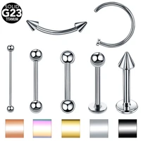 1pc titanium ear studs fake clip on nose rings oreja piercing ear cartilage tragus tongue eyebrow labret helix piercings jewelry