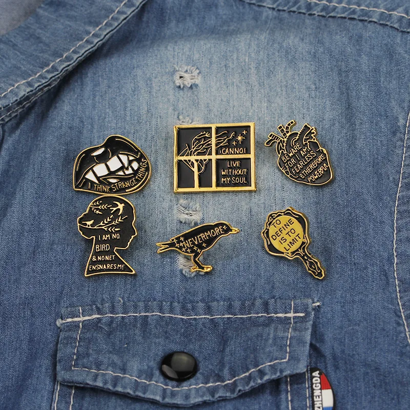 Harajuke сплав эмаль лацкан новые тенденции моды для женщин Подарки Золото Broche знак