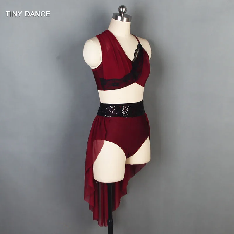 Новое поступление костюм для балета и лирических танцев Бордовое платье