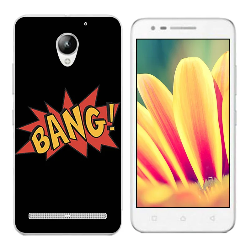 for Lenovo Vibe C2 K10A40 Case Black Letters Printing TPU Cover Phone Silicon Protective Fundas |