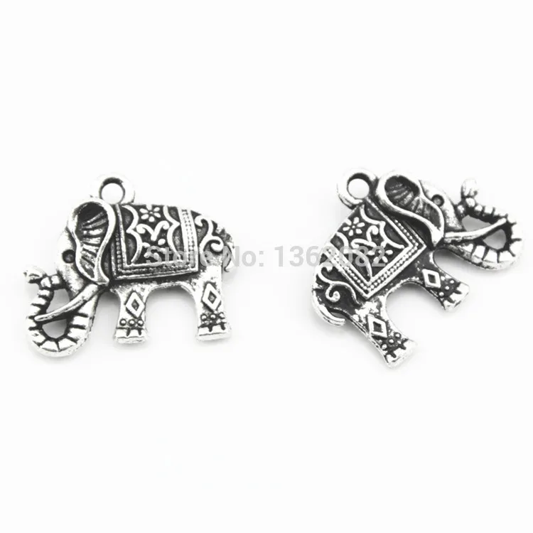 Тибетские Серебряные Подвески в виде слонов на удачу 20 шт./лот Ювелирная