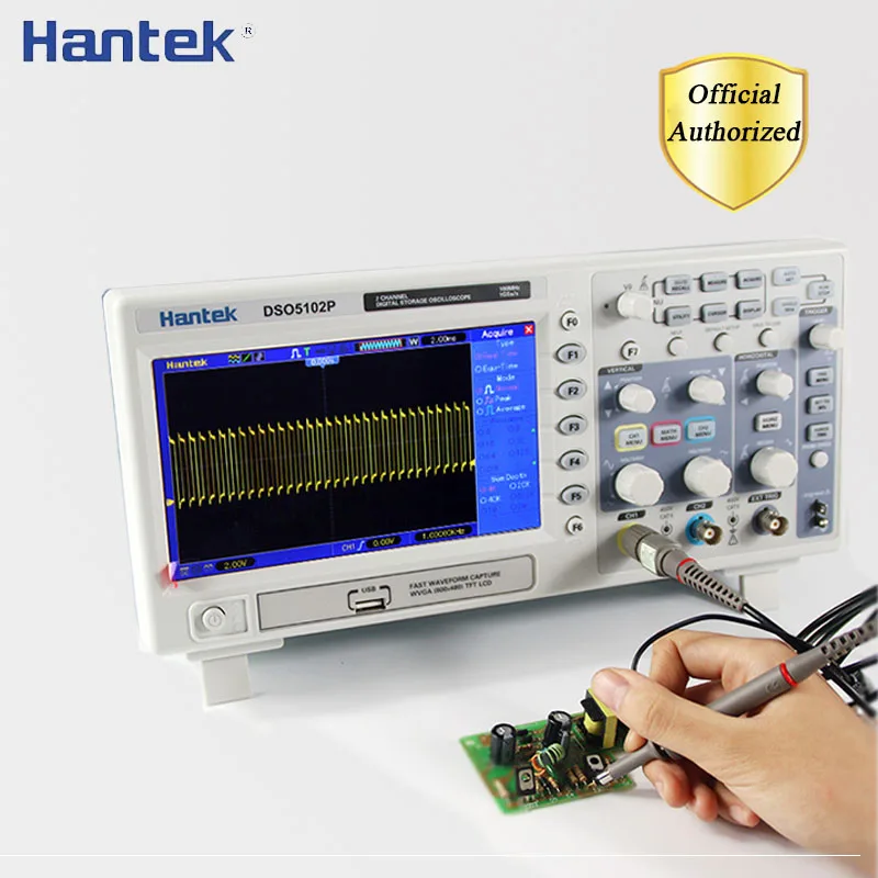 Цифровой портативный осциллограф Hantek DSO5102P 100 МГц 2 канала длина записи 1 Гвыб/с 40K