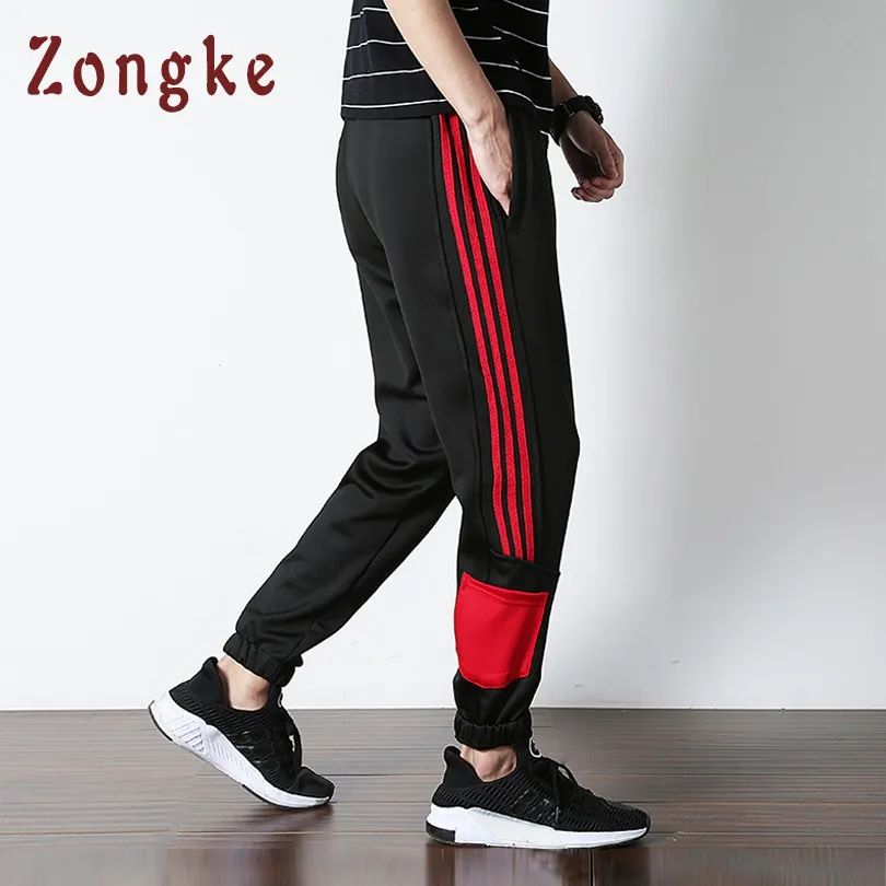 2018 New Red Striped Harem Pants Mens Joggers Sweatpants Casual Cargo Men jogger pantalon homme Male Trousers | Мужская одежда