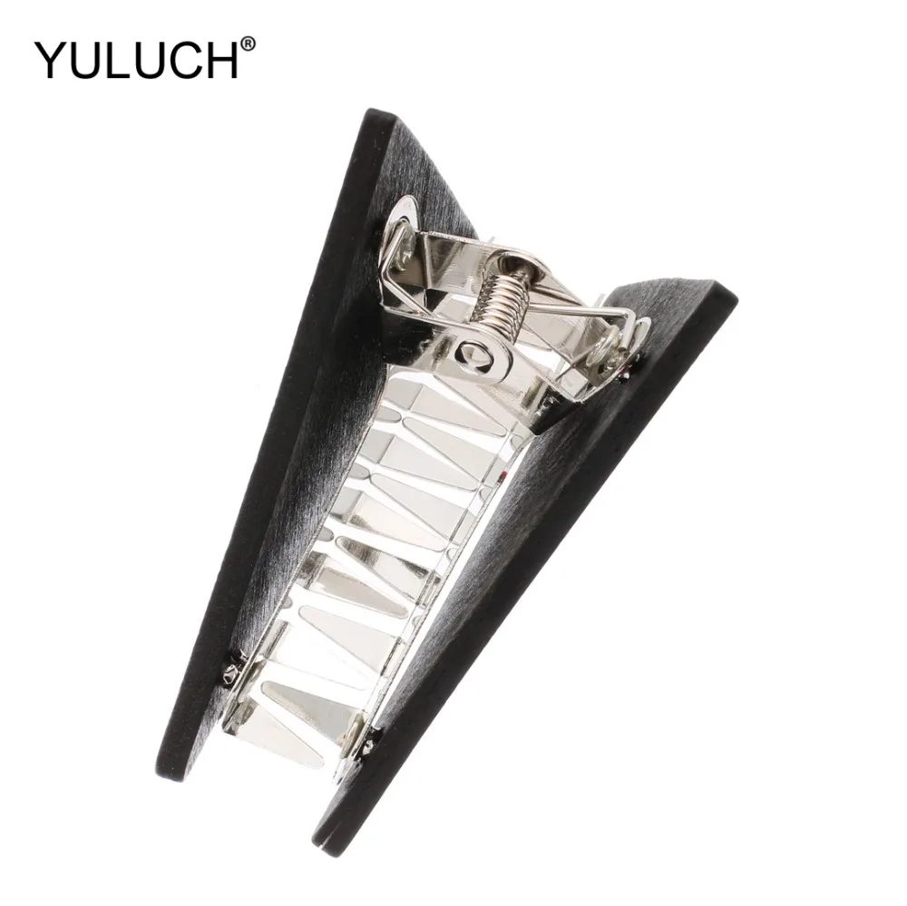 YULUCH 2019 Large Triangle Hair Claw Clip Metal Colorful Wood Big Hairpin Claws Headware For Women Lady Gifts Dropshiping | Украшения и