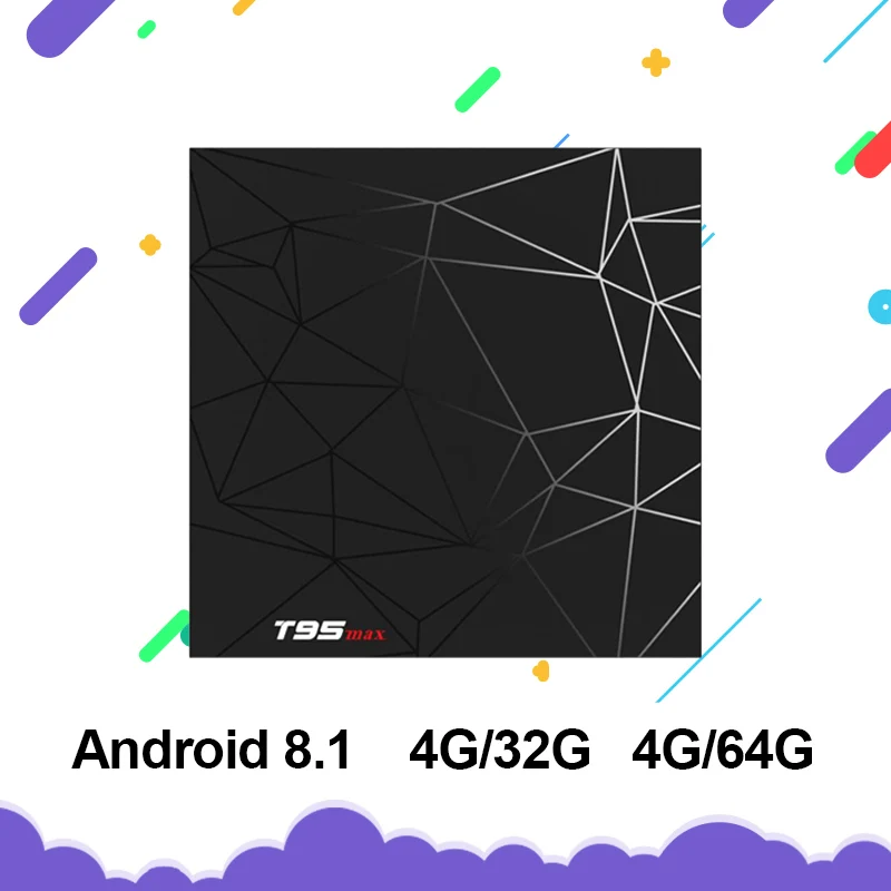 Новейший T95 MAX Smart TV Box Android 8 1 4 ГБ 32 64 Гб Смарт ТВ приставка Rockchip 1080P H.265 4K Google Play Netflix