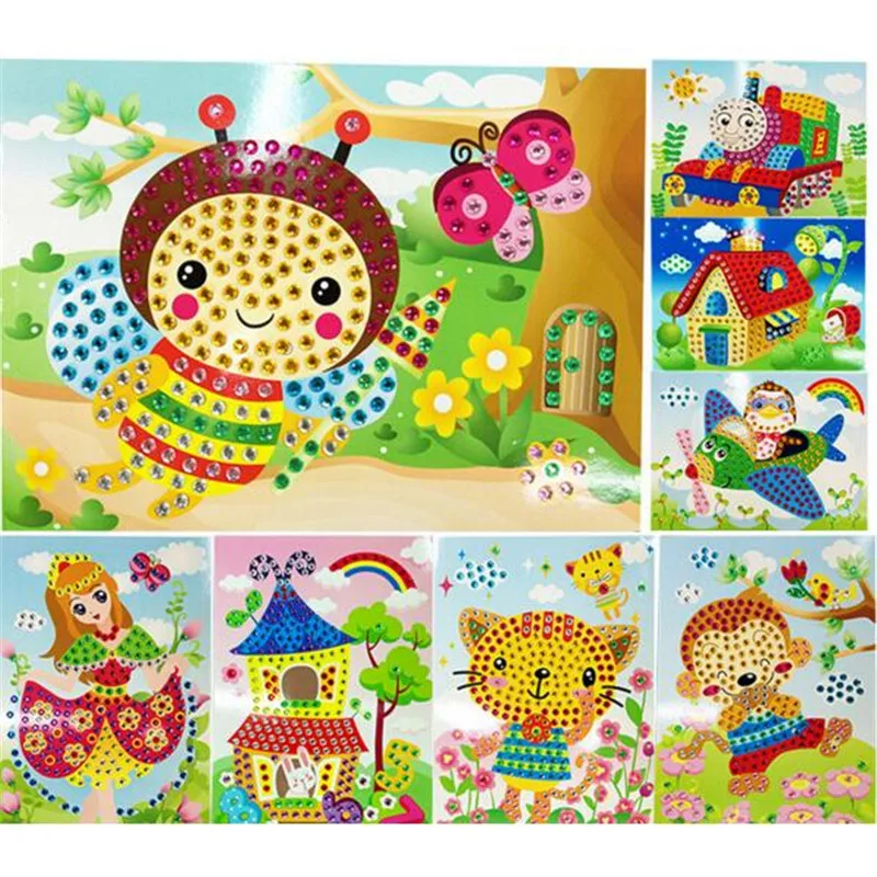 10 шт. детский Развивающий пазл-мозаика с кристаллами |