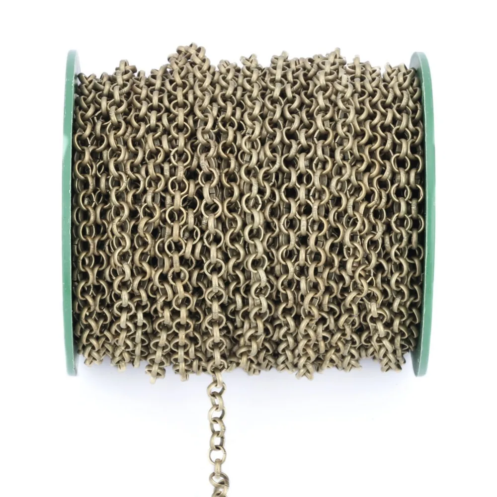 5 метров 3 2 мм позолоченные/Серебристые/Бронзовые Цепочки для ожерелья