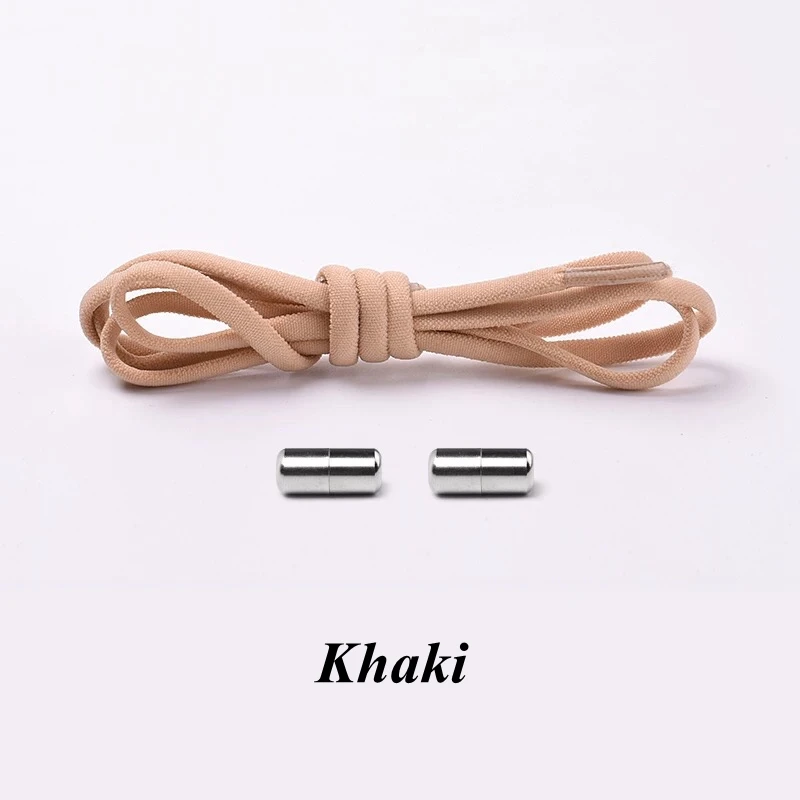 Khaki 19 цветов полукруглые шнурки для обуви, эластичные фиксирующие шнурки для детей и взрослых, кроссовки, быстрая обувь, шнурки для ленивых ботинок, шнурки, 1 пара - Цвет: Khaki